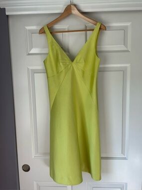 J. Crew Lime Green Sleeveless Midi Dress
